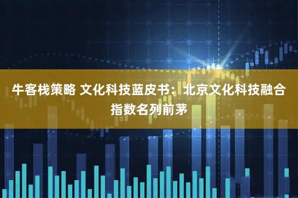 牛客栈策略 文化科技蓝皮书：北京文化科技融合指数名列前茅